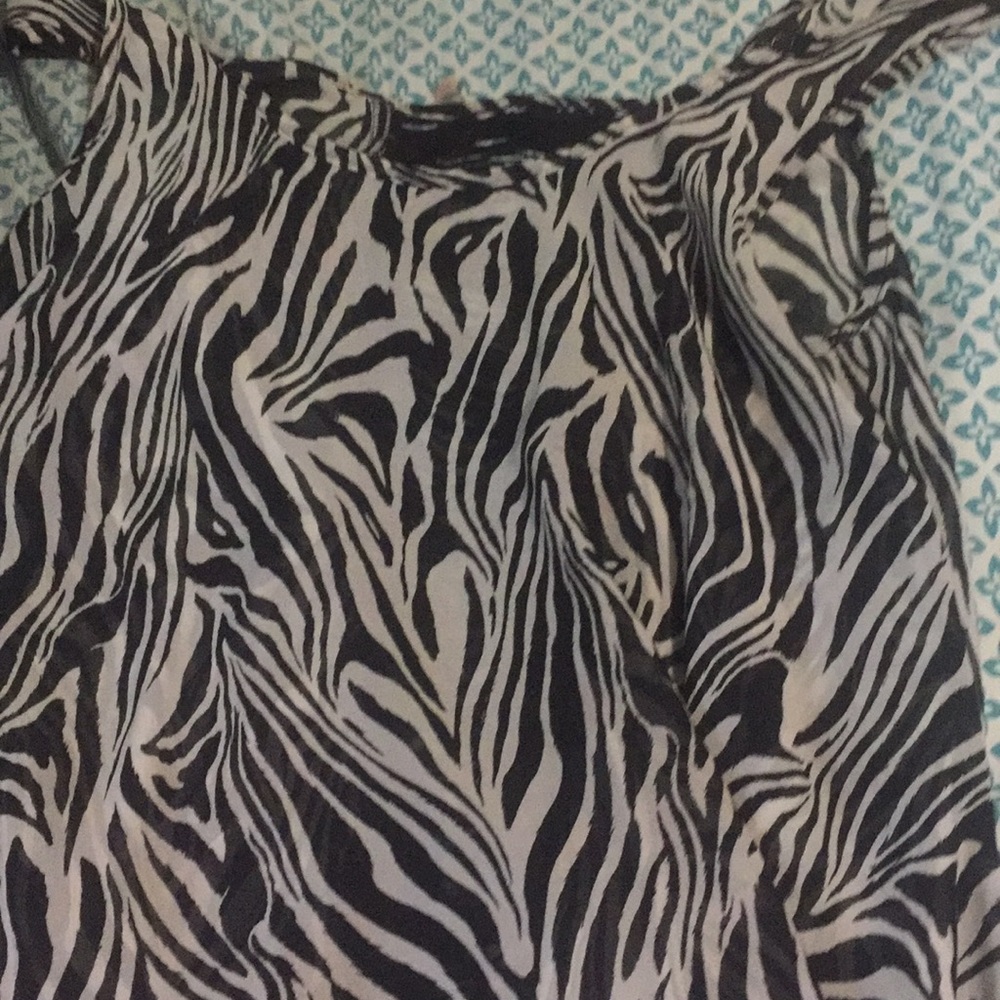 See through sexy zebra print tank
